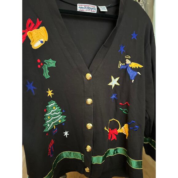 Westbound Vintage Holiday Christmas Cardigan Sweater Size M MEDIUM - Picture 2 of 5